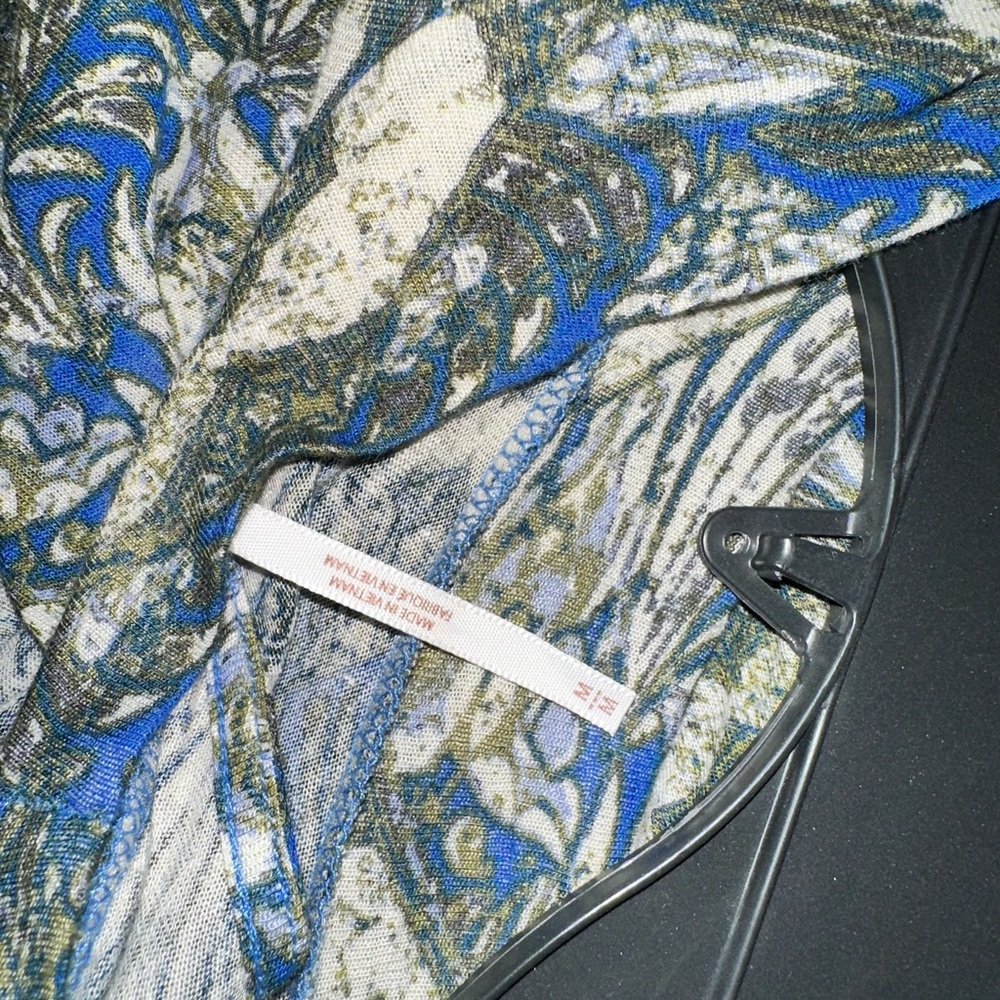 Free People Blue and Green Patterned Long Sleeve Dress - Picture 9 of 11